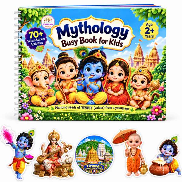 SanskaTots Mythology Busy Book for Kids — 70+ Velcro Sticker Activities